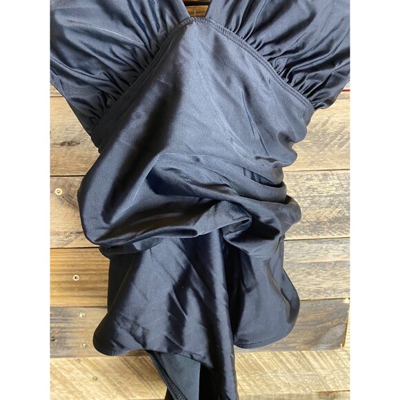 Black One-Piece Women's Size L Swimsuit Nylon Spandex Padded - Picture 4 of 10